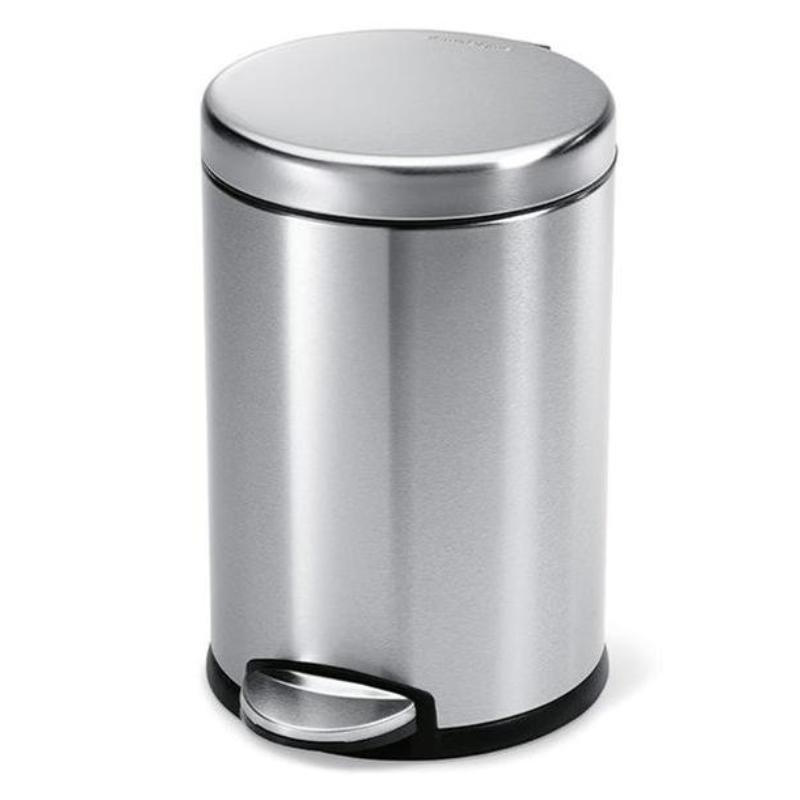 Simplehuman Yuvarlak Pedallı Çöp Kovası 4.5L - Fırçalanmış Paslanmaz Çelik