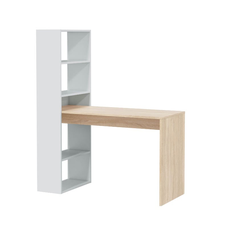 Fores Duplo Masa Kitaplık 144X120X53Cm - Meşe/Beyaz