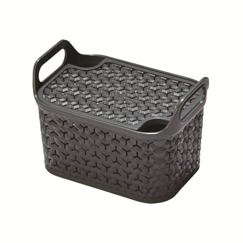 Strata Handy Sepet Küçük Boy Kapağı ile 24X16.5X16.5Cm - Gri