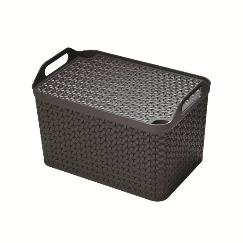 Strata Handy Basket Büyük Boy Kapaklı 43.5X30X29Cm - Siyah