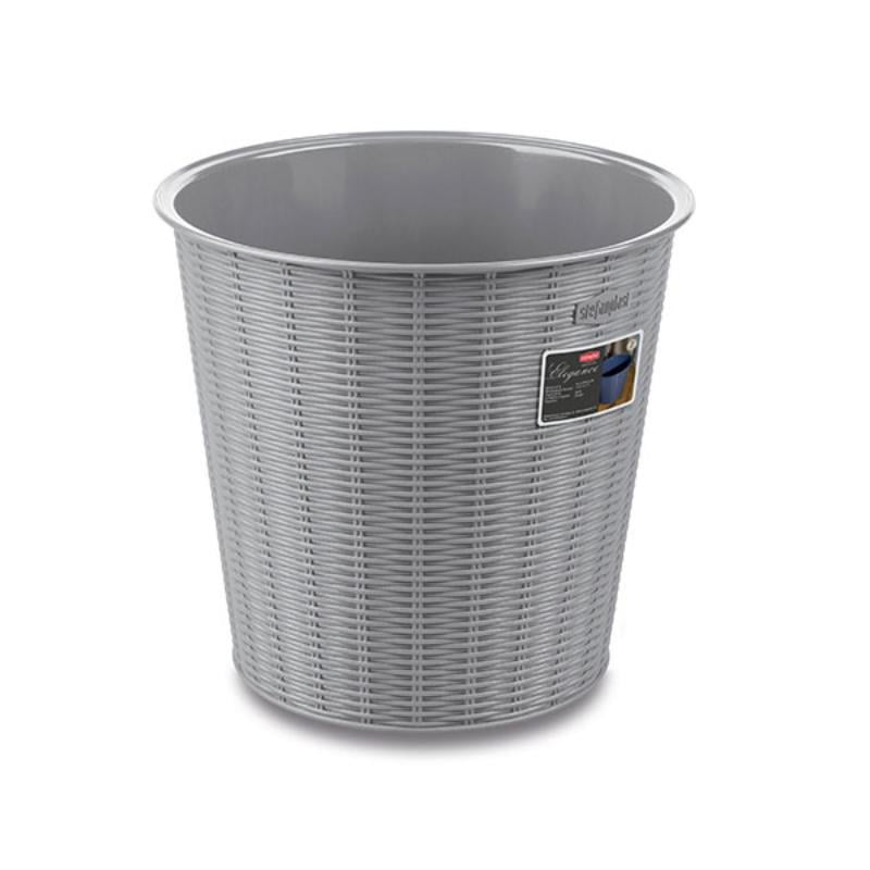 Stefanplast Elegance Atık Kutusu 10L Ø28X26.5Cm - Gümüş