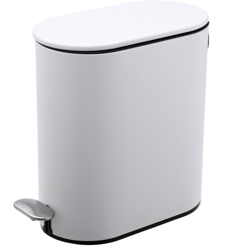 Estia Banyo Pedallı Çöp Kutusu 5L 13.8X28.4X30.5Cm - Mat Beyaz