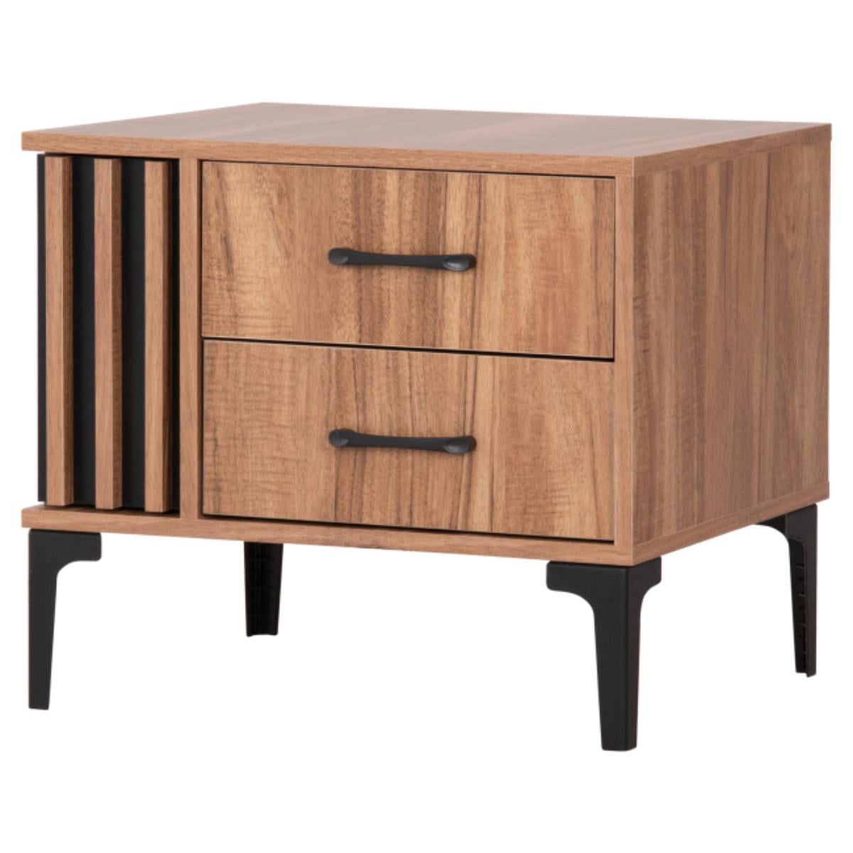 Homemarkt Harry Melamin Gece Lambası Yatak Çekmecesi 55X43X48Cm - Meşe/Siyah