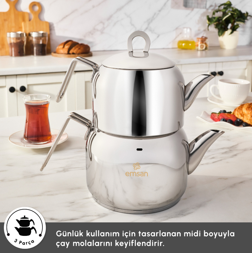 Emsan Urban Çaydanlık Takım, Midi, Metal