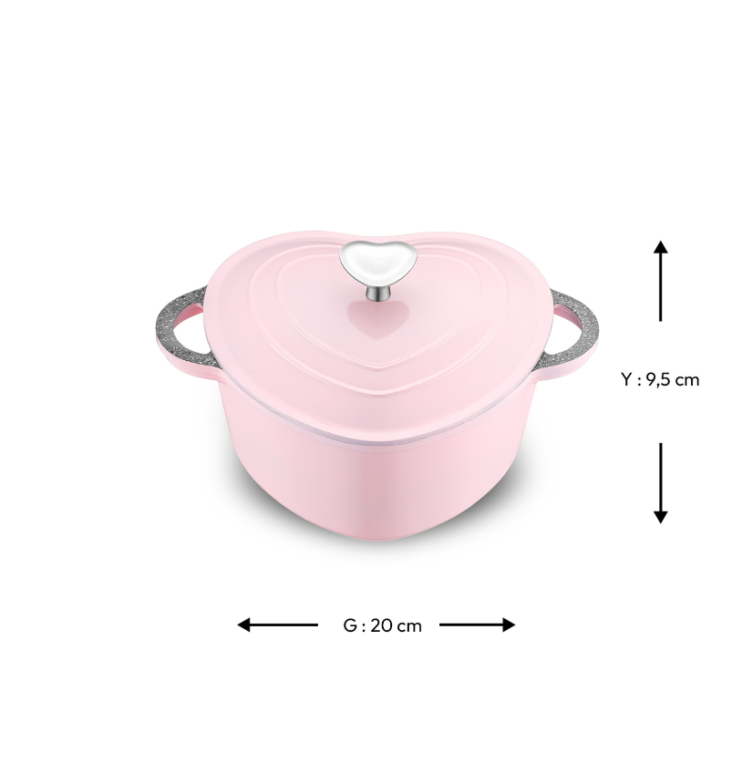 Emsan Kalp Döküm Tencere, Pembe