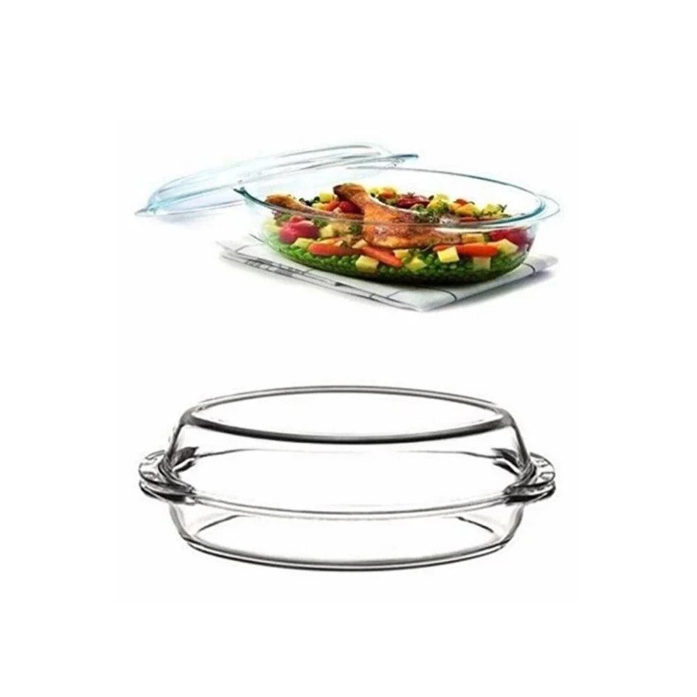 Paşabahçe Borcam 3+3 Litre Oval Kapaklı Cam Tencere Seti 59072