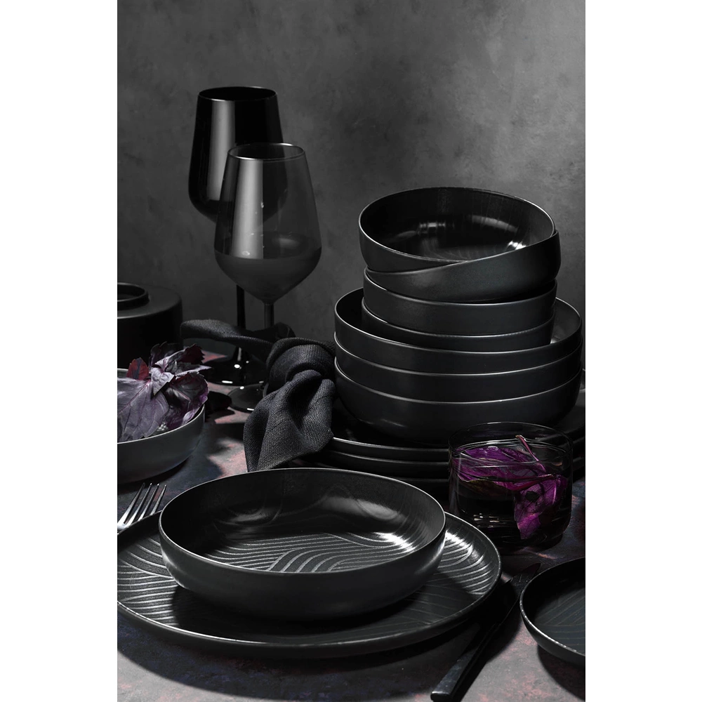 Kütahya Porselen Capri Moderna 24 Parça Yemek Takımı Pearl Dg-70/antrasit