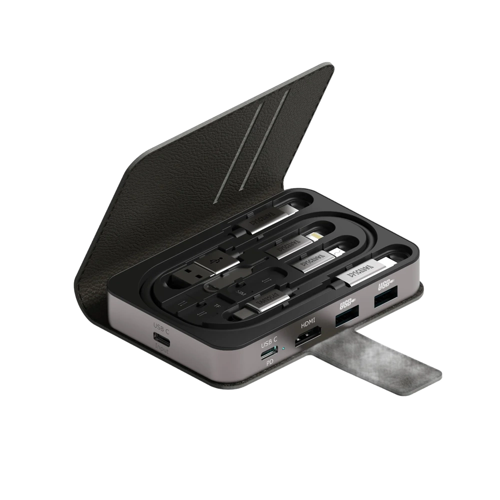 Epıcarma Ea-hubc-bk Multi-functional 7ın1 Usb-c Hub Ve Kablo Kiti - 4k Hdmi Sd/tf 60w Pd - Siyah