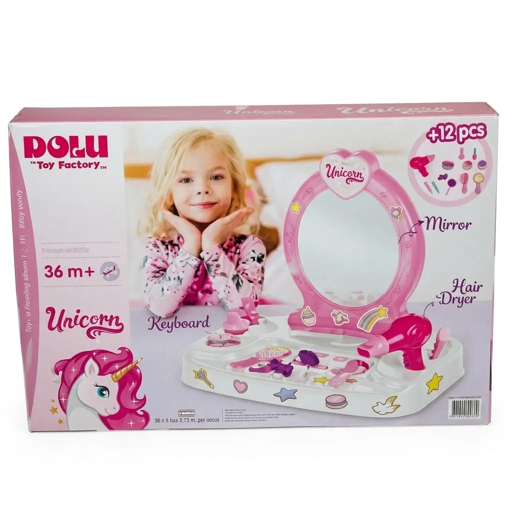 Unicorn Masaüstü Aynalı Makyaj Seti