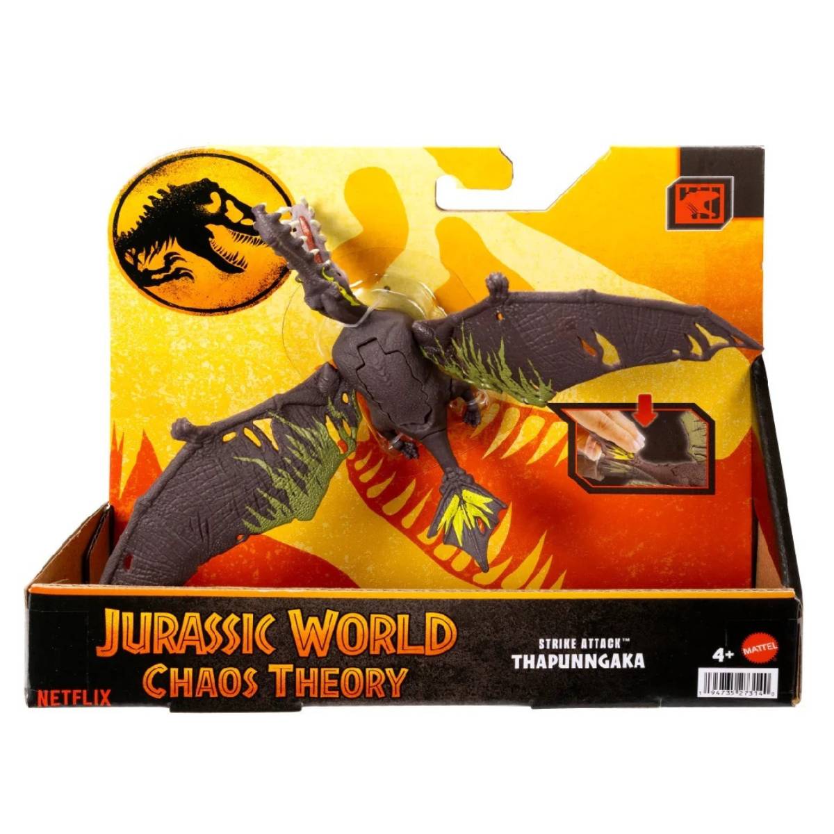 MATTEL108266 Jurassic World: Saldırı – Thapunngaka, Dinozor Figürü