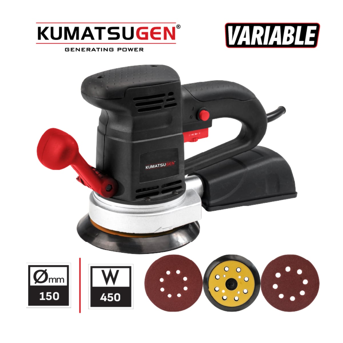 KUMATSUGEN KSS150 Elektrikli Eksantrik Zımpara 450W