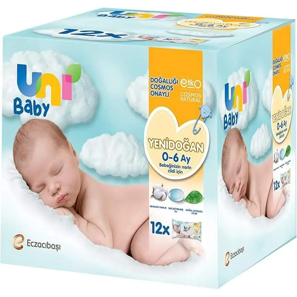 Uni Baby Yenidoğan 40 Yaprak 12li Islak Mendil