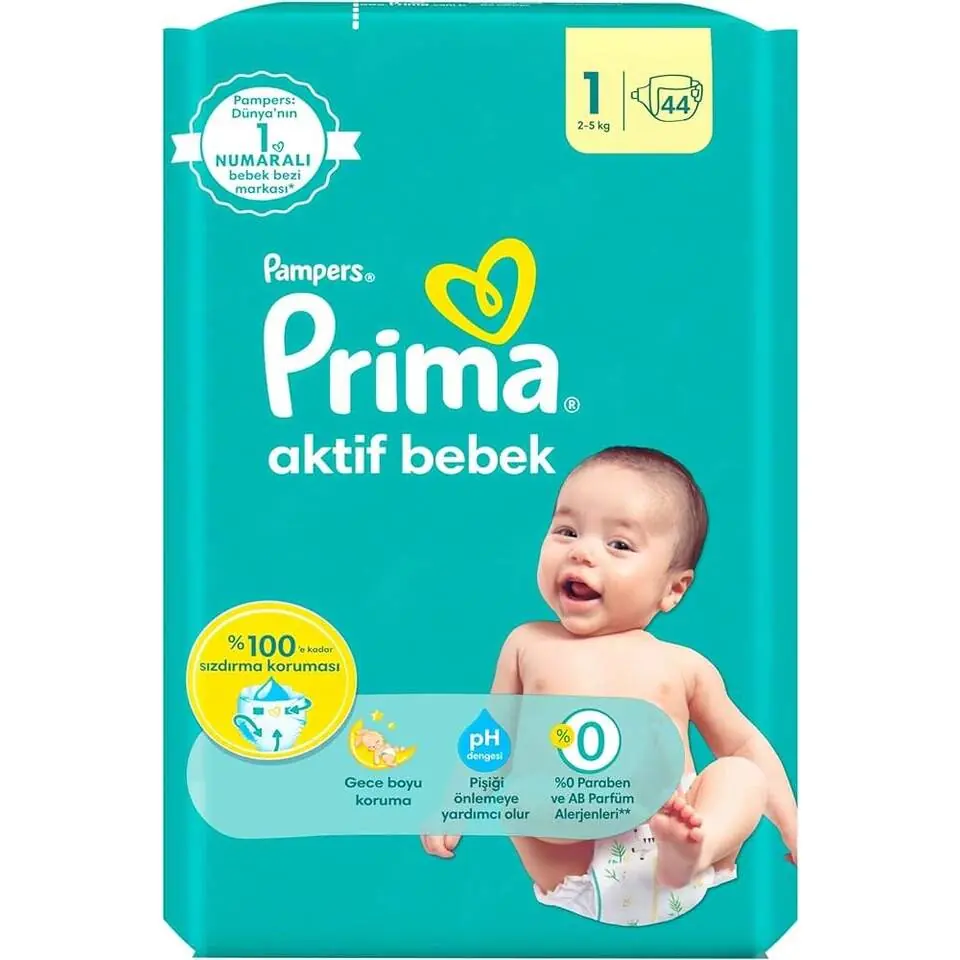 Prima Aktif Bebek, Bebek Bezi 1 Numara, 44 adet