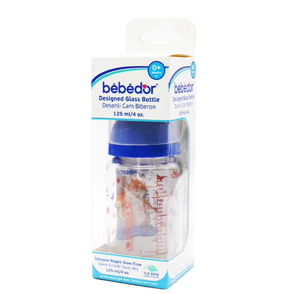 Bebedor Tasarımlı Cam Şişe, 125ml