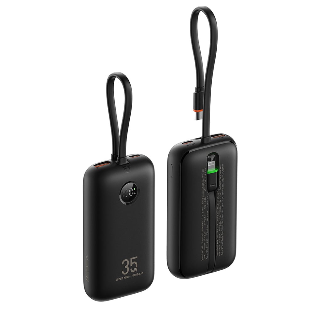 Veger K1 10000mAh 35W Hızlı Şarj Cihazı (PD) W1188-K1 Siyah Power Bank