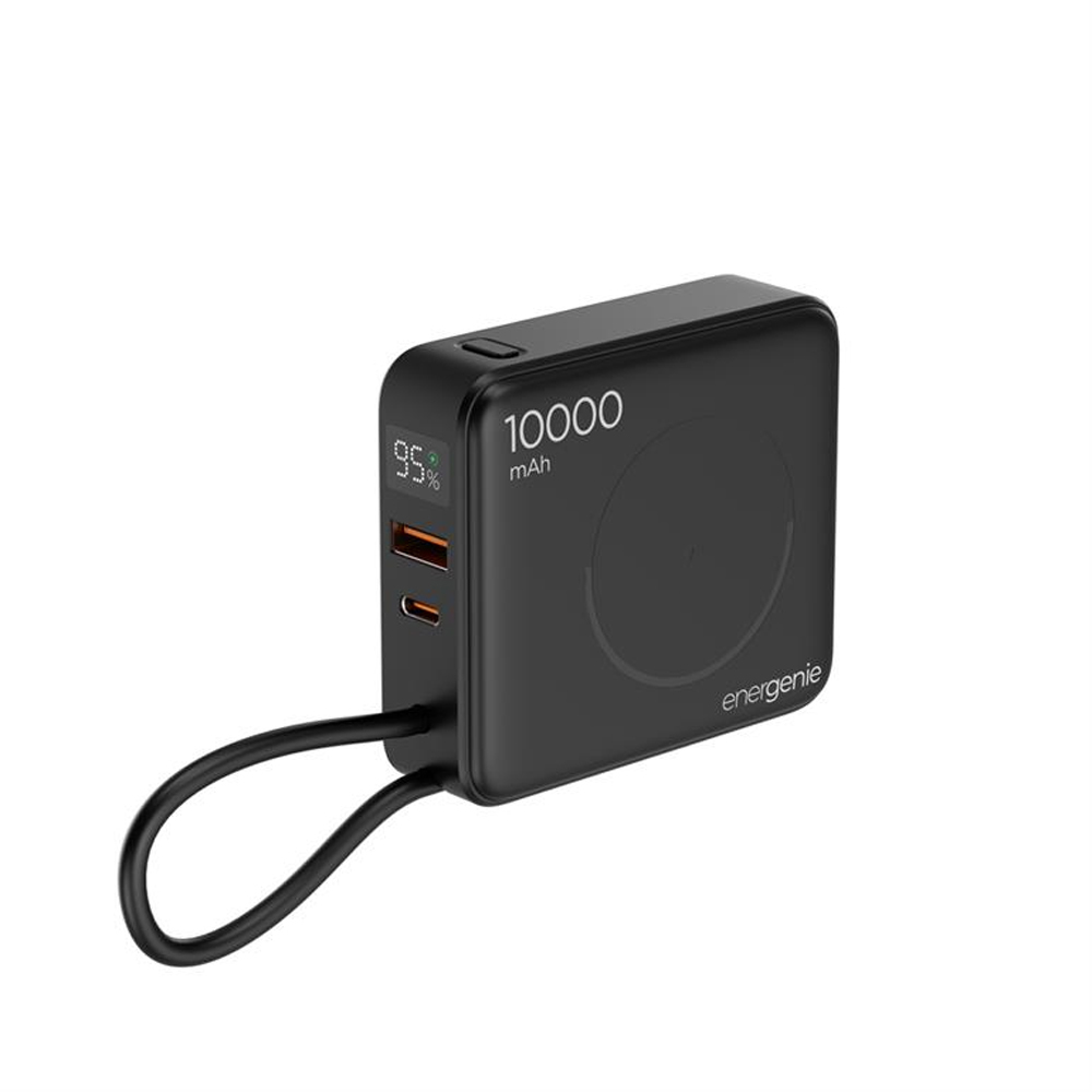 GEMBIRD Energenie Manyetik Kablosuz (15W) 10000mAh 20W Power Bank PB10-WPC15-LCD-01 siyah