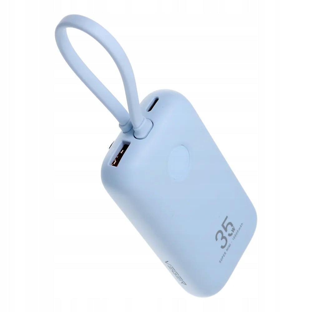 Veger Κ1 10000mAh 35W Hızlı Şarj Cihazı W1188-Κ1 Mavi Power Bank