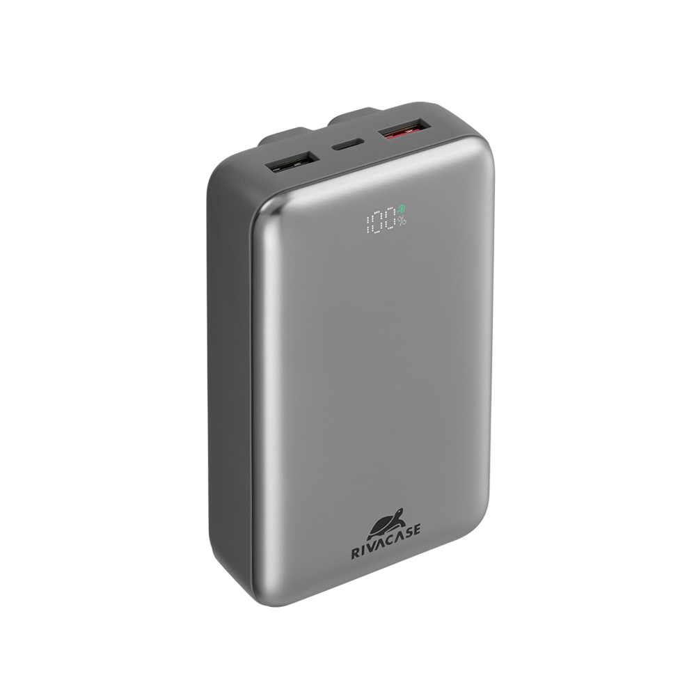 RIVACASE VA2612 20000mAh 30W Hızlı Şarj Power Bank Gri