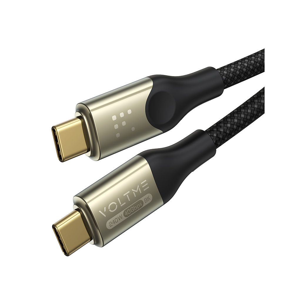 Kablo USB-C to USB-C 3.1 1.2m VOLTME 240W 8K Powerlink Utron Serisi C2198 siyah