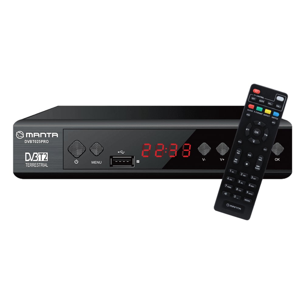 MANTA DVB-T2 H.265 DVBT025PRO Dijital Karasal Alıcı Siyah