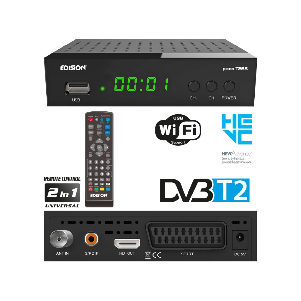 Dijital Karasal Alıcı DVB-T2 EDISION Picco T265