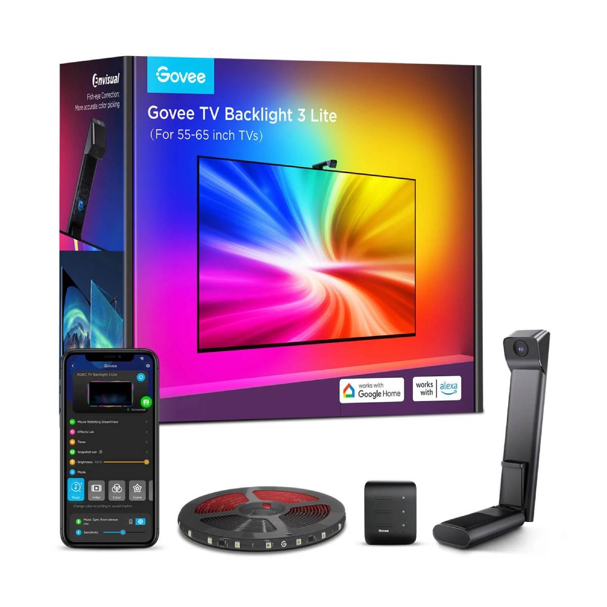 GOVEE H6099 3 Lite, 55-65' TV'ler için LED Arka Aydınlatma