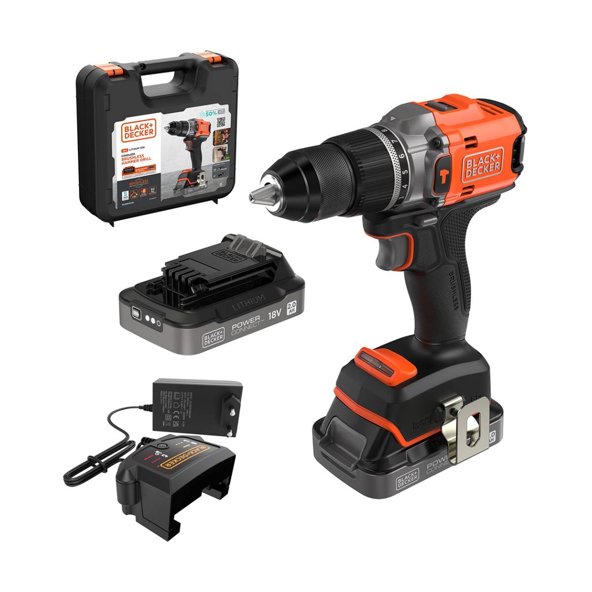 BLACK & DECKER BLD683D2XK-QW Kablosuz Darbeli Matkap Sürücü 18V, 2X2 Ah