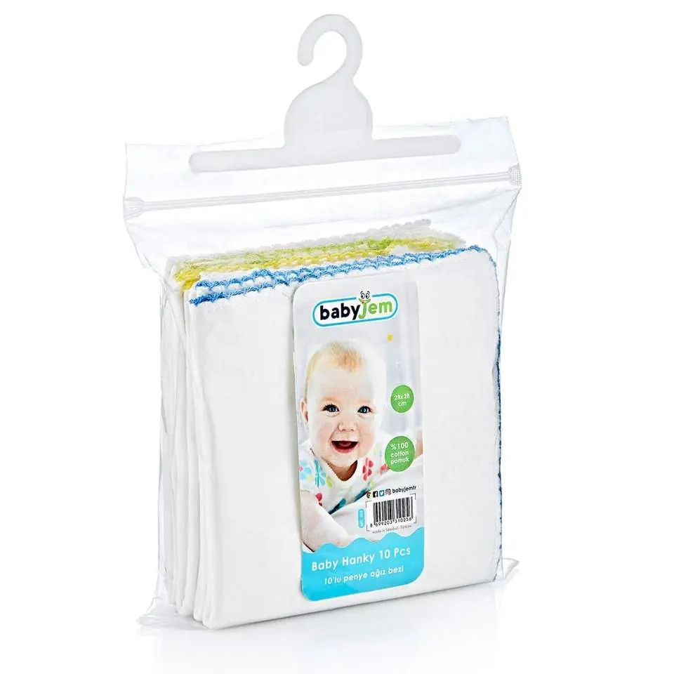 Penye Ağız Bezi 10lu 28x28 Beyaz