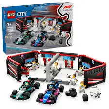 LegoCity F1 Garajı ve Mercedes-AMG ve Alpine Arabaları