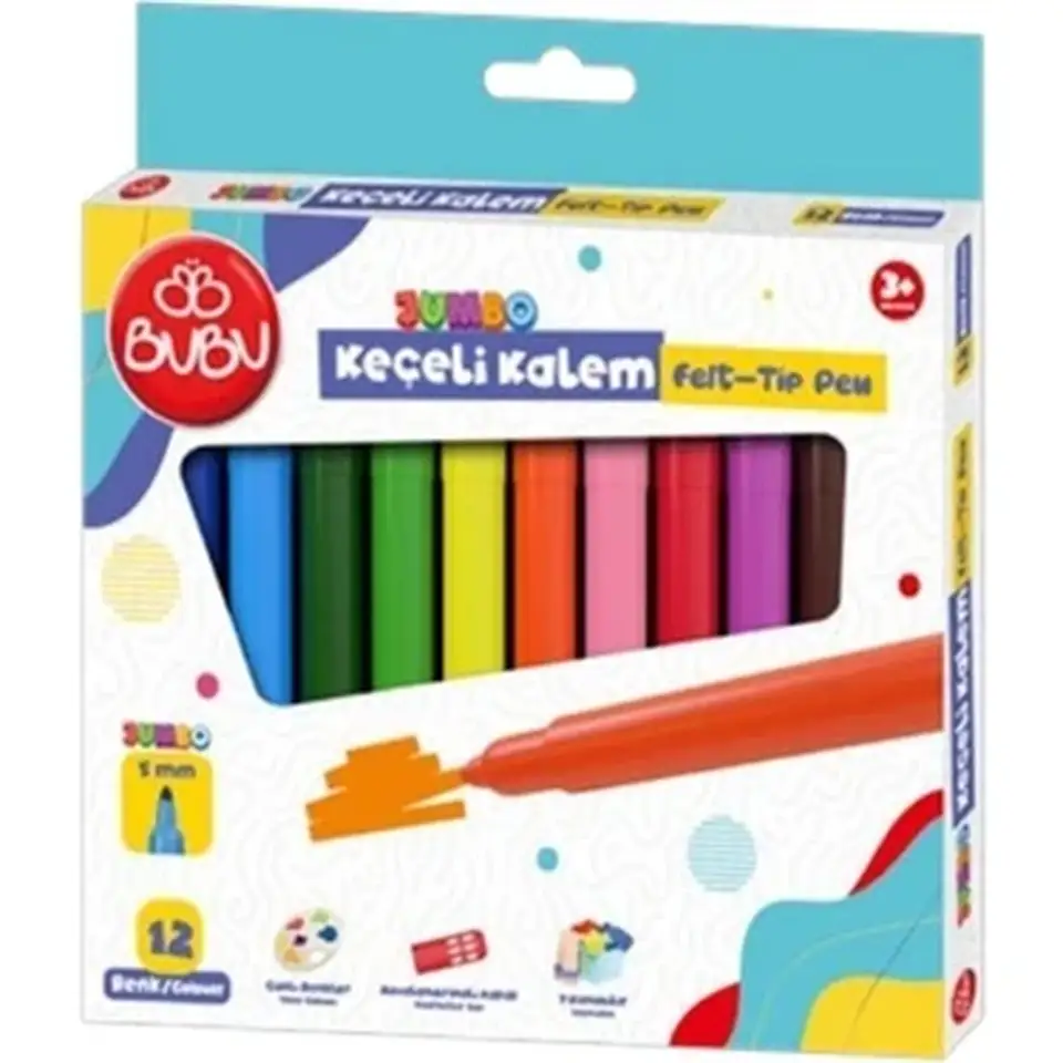 Jumbo Keçeli Kalem 12Renk