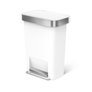 Simplehuman Plastik Dikdörtgen Pedallı Çöp Kovası 45L - Beyaz