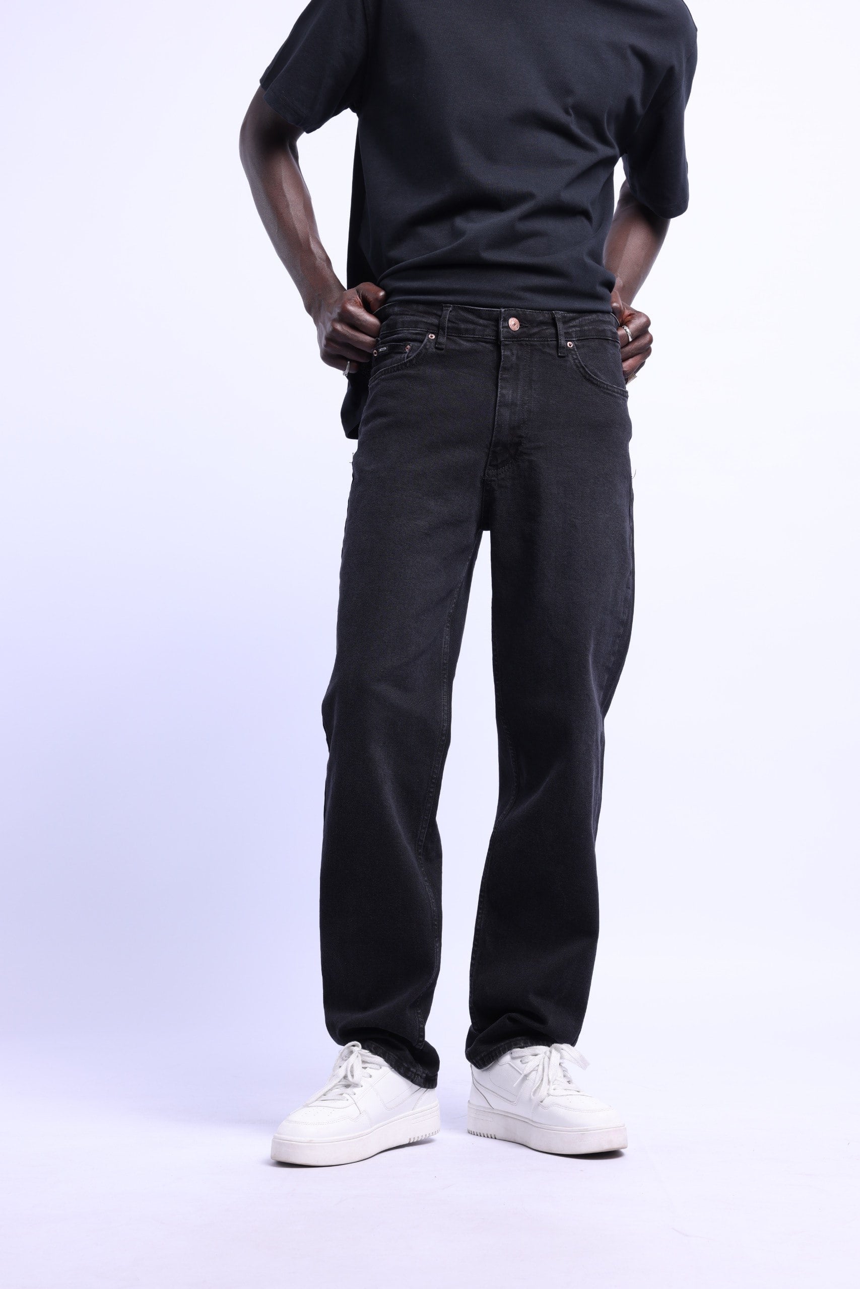 Baggy Fit Siyah Kot Pantolon