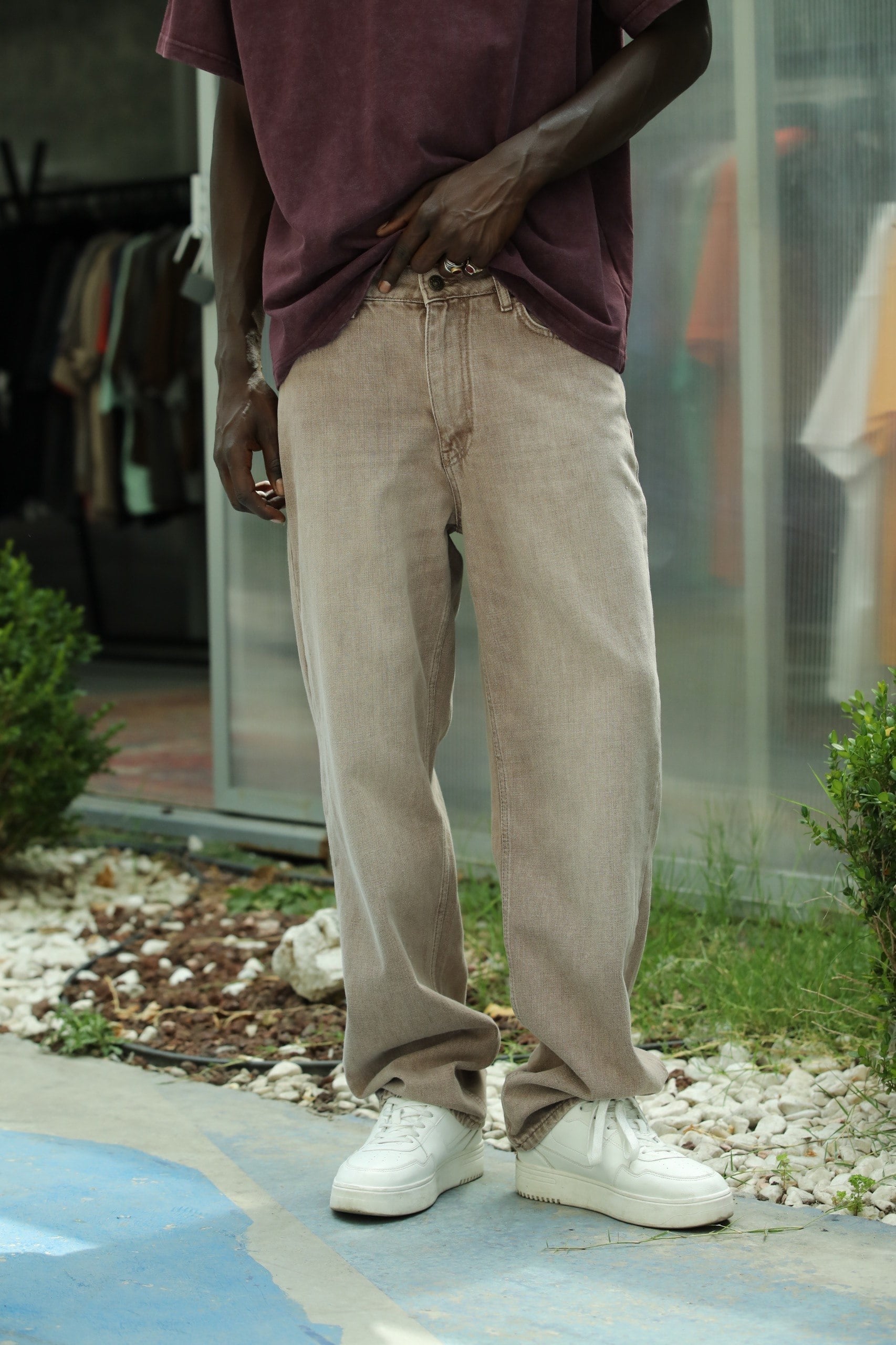 Baggy Fit Kahverengi Kot Pantolon