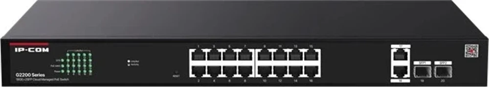 IP-Com G2220P-16-250W 16 Port Gigabit + 2XRJ45/SFP Uplink 250W Poe Cloud Yönetilebilir Switch