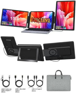 Epıcarma Ea-ptms9h-bk 15.6" Laptop Uyumlu Taşınabilir Triple Multi-screen Üçlü Ekran Monitör - Siyah