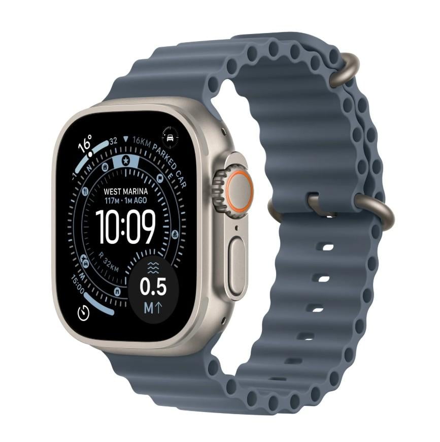 Apple Watch Ultra 3 49mm Natural Tıtanıum Anchor Blue Ocean Band