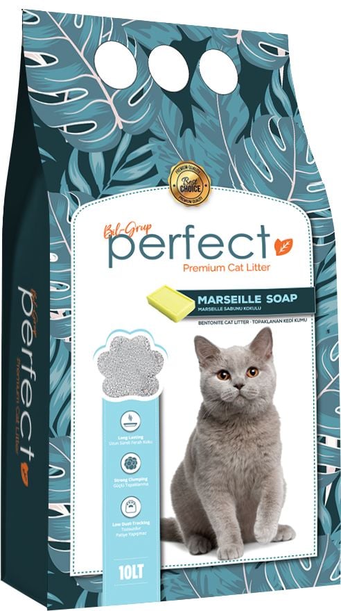 Perfect Marsi̇lya Sabunlu Topaklanan Kedi̇ Kumu 10L Kedi Kumu ve Koku Gidericileri