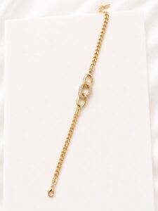 Xuping Gold Taşlı Kilit Halka Zincir Bileklik – Modern Kadın Bileklik