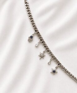 Xuping Silver Pandora Charm Detaylı Zincir Bileklik – Taşlı Şans Sembollü Kadın Bileklik