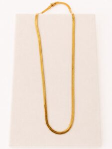 Çelik Balık Sırtı Gold unisex Kolye | Parlak ve Modern Zincir Tasarımı