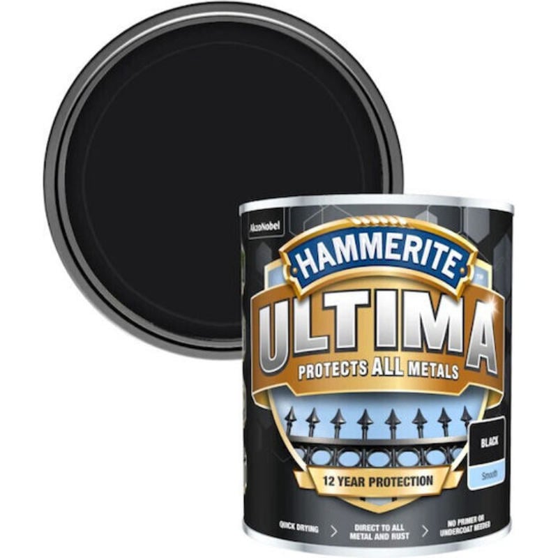 Hammerite Ultima Pürüzsüz Siyah 0.750L