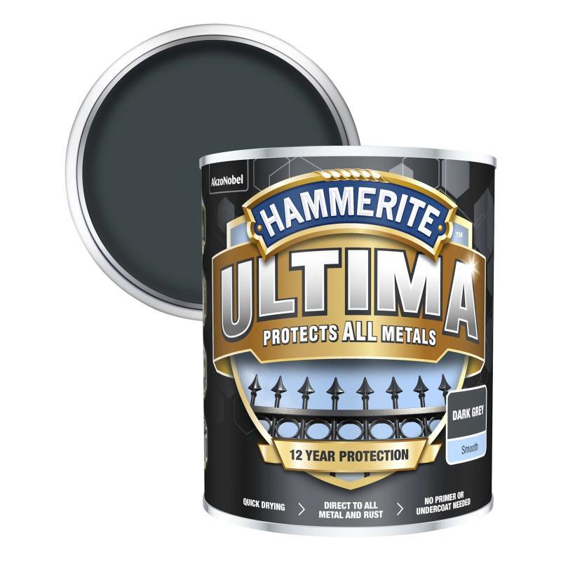 Hammerite Ultima Düz Koyu Gri 0.75L