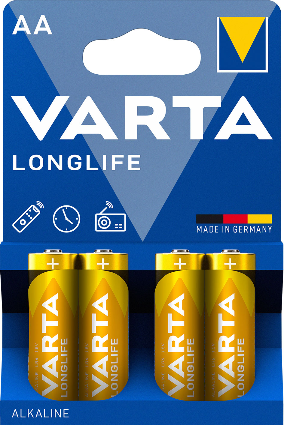 Varta Longlife Alkalin Pil Aa, Mignon Lr6, 1,5V, 4'lü Paket
