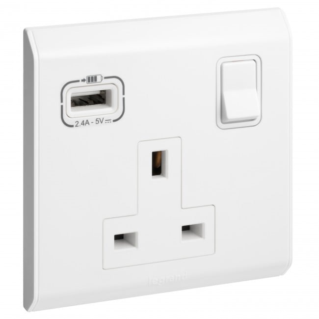 Legrand 617658 Belanko S 13A Tekli Priz + USB