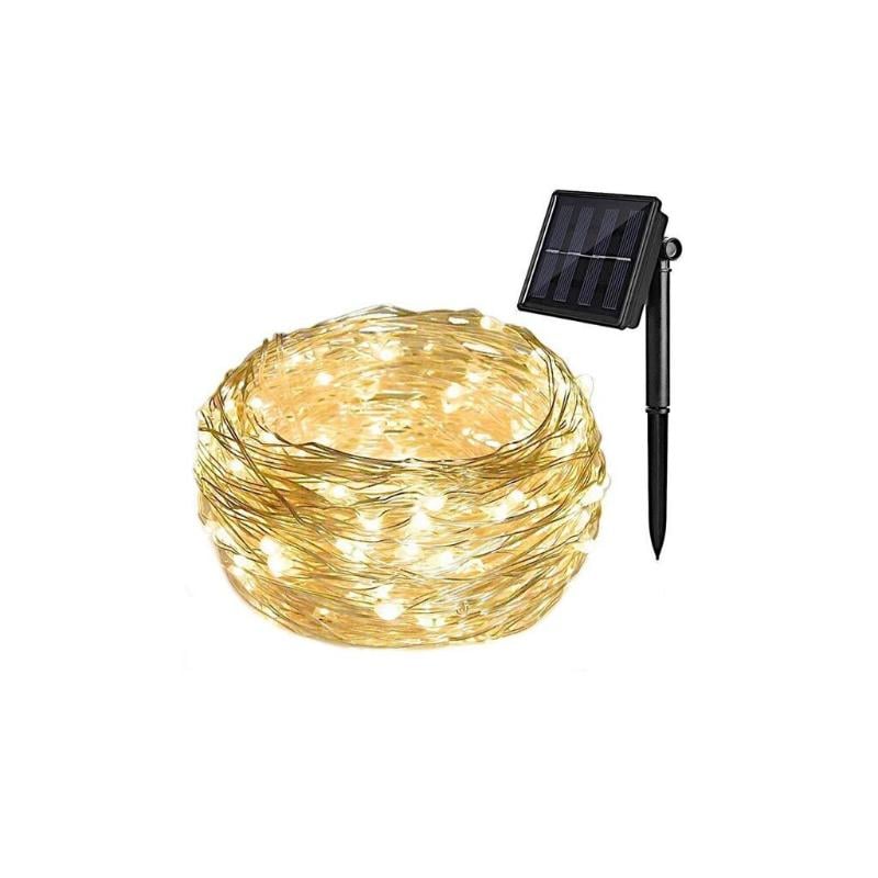 Ezsolar Güneş Enerjili Işık Dizi 10M RGB - Siyah
