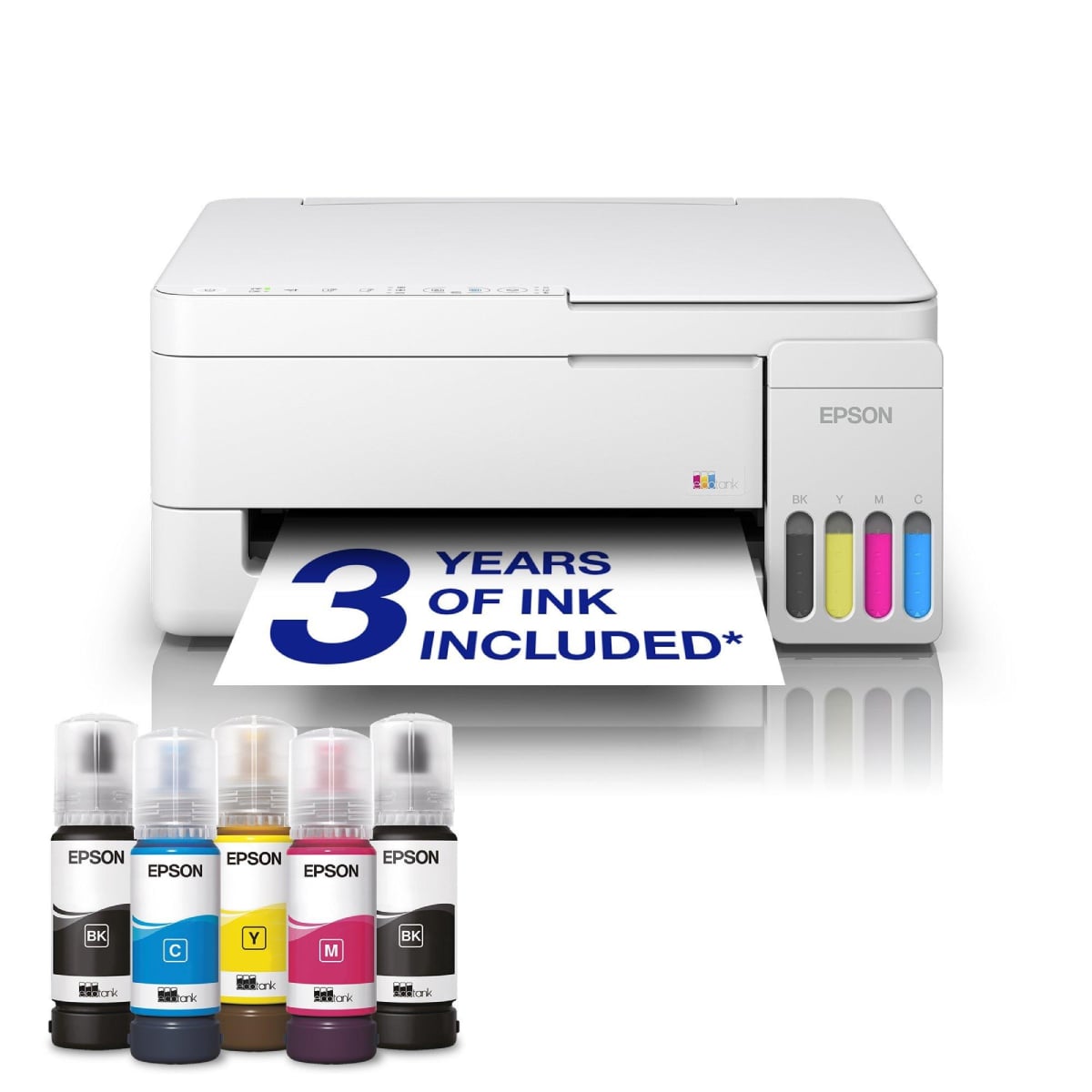 EPSON EcoTank L3356 A4 Wi-Fi Mürekkep Tanklı Çok Fonksiyonlu Yazıcı, Beyaz