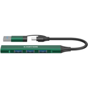 CANYON DS-02 4'ü 1 Arada USB Hub, Yeşil