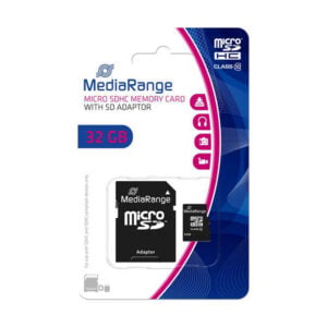 Memory Card 32GB MicroSDHC + SD adaptör MEDIARANGE Class 10/32GB