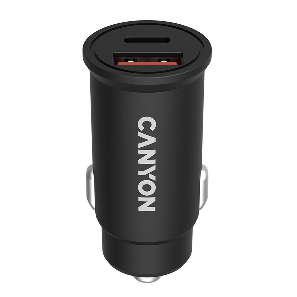 CANYON CNS-CCA20B03 Siyah 30W (PD) USB-A/USB-C Çift Yönlü Araç Şarj Cihazı