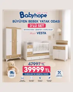 Büyüyen Bebek Yatak Odası 3'lü Set